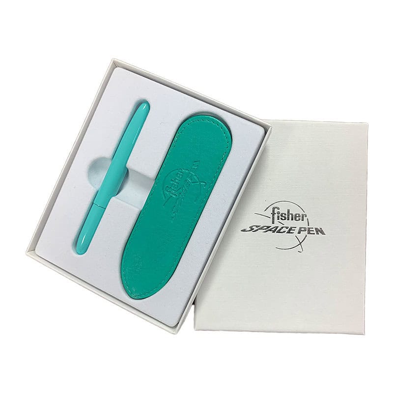 BULLET PEN - TAHITIAN BLUE WITH TAHITIAN BLUE LEATHER PEN CASE IN PRESENTATION BOX