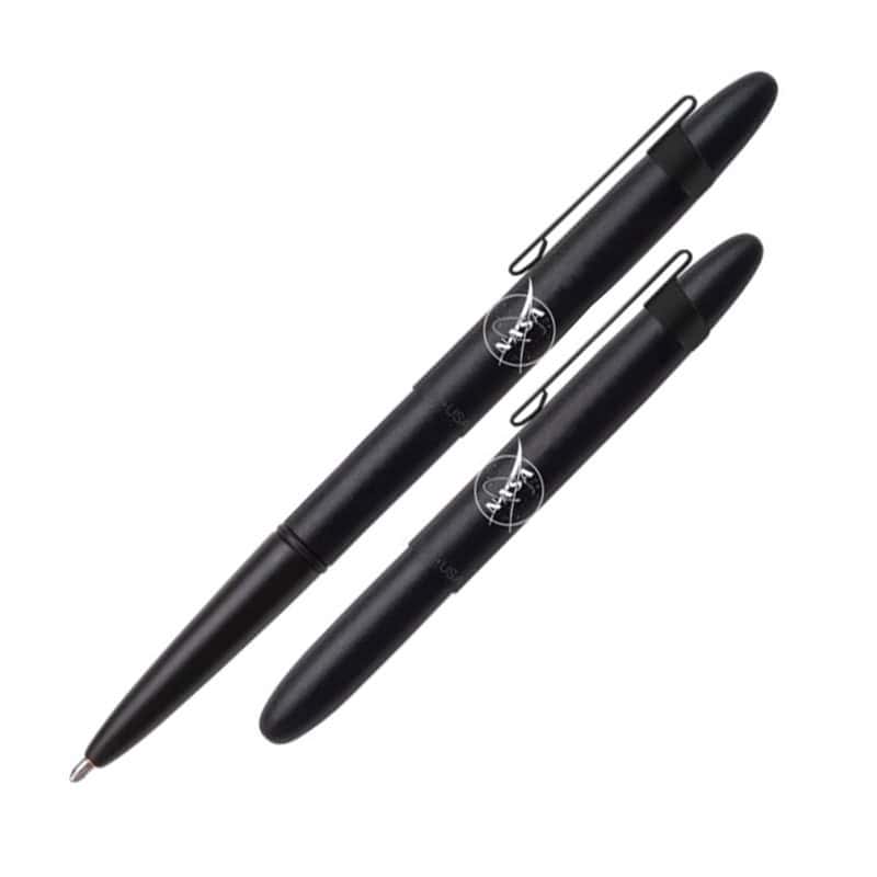 BULLET PEN - BLACK WITH WHITE NASA MEATBALL LOGO + CLIP - f400bcl-nasamb
