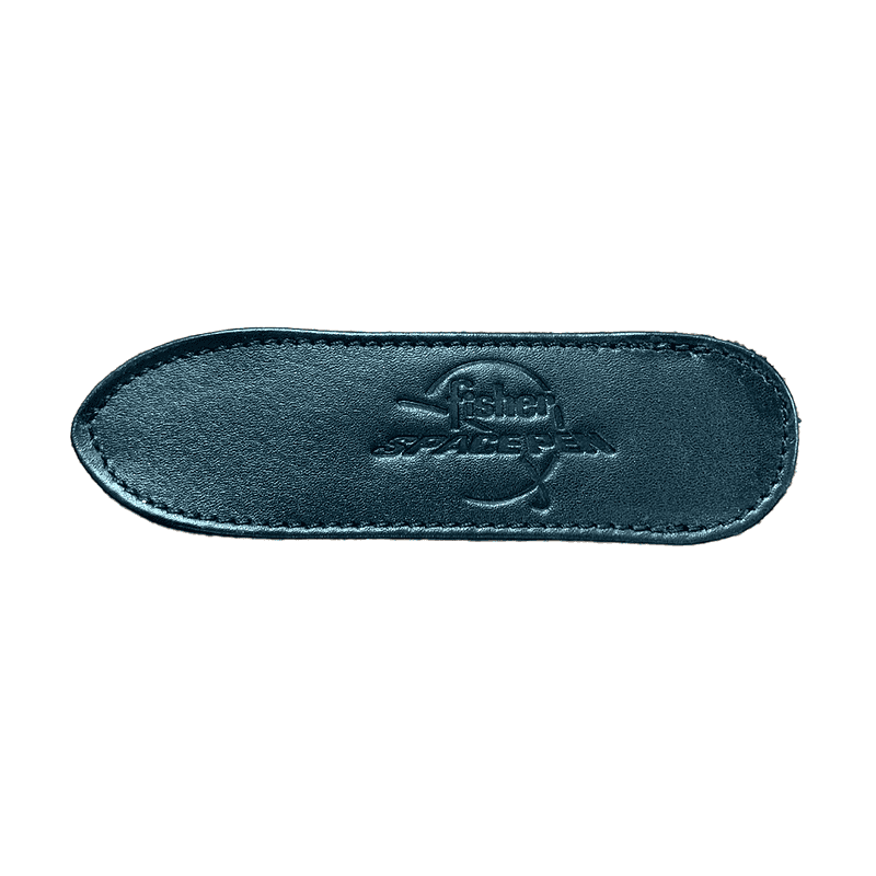SMALL BLACK LEATHER PEN CASE WITH FISHER LOGO
