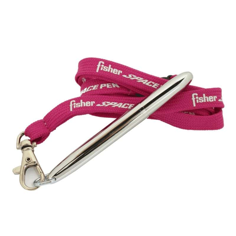 BULLET CHROME WITH D RING AND PINK FISHER LANYARD - f400-jr/lpk