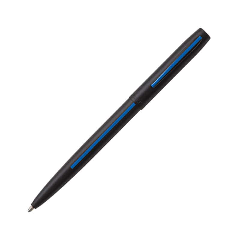 BLACK LAW ENFORCEMENT CAP-O-MATIC SPACE PEN WITH BLUE STRIPE - fm4blebl