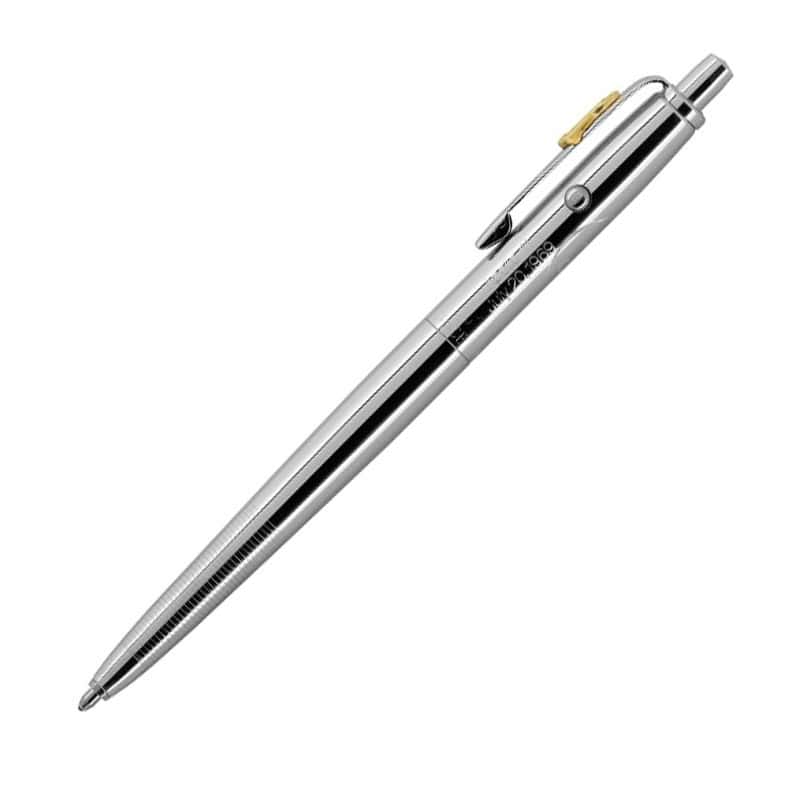 ORIGINAL ASTRONAUT - CHROME - ENGRAVED (Apollo 11 - July 20, 1969 & Fisher Space Pen logo) WITH SHUTTLE EMBLEM - fag7esh