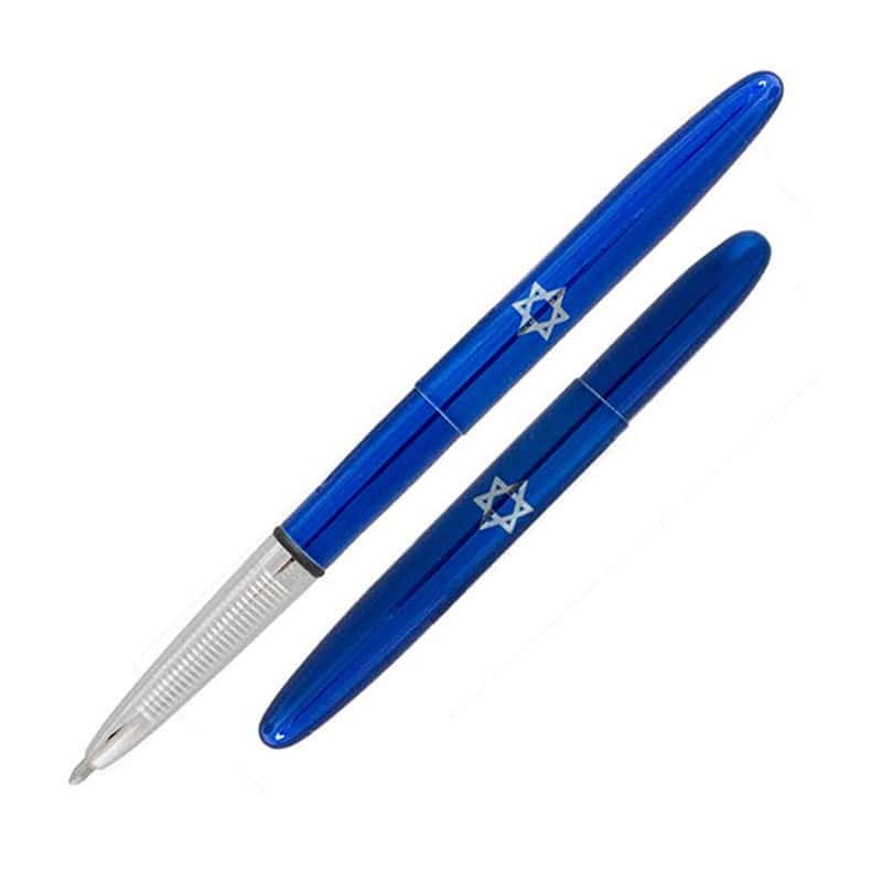 BULLET PEN - BLUE WITH STAR OF DAVID ENGRAVED - f400bb-SD