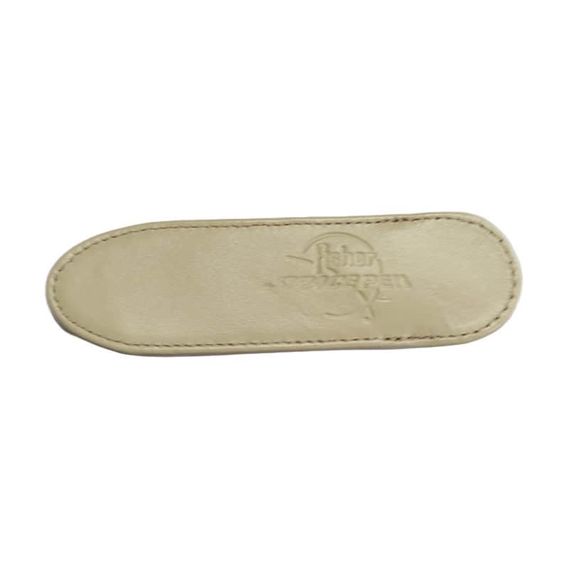 SMALL BEIGE LEATHER PEN CASE WITH FISHER LOGO