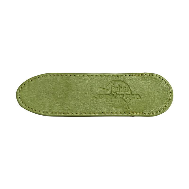 SMALL LIME GREEN LEATHER PEN CASE WITH FISHER LOGO