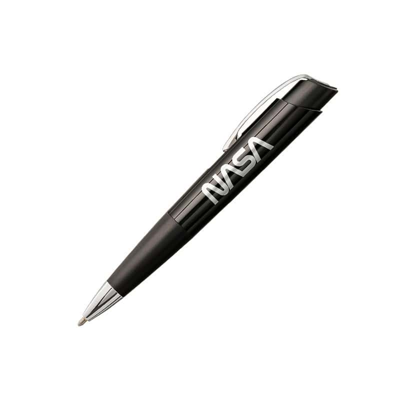 ECLIPSE SPACE PEN – BLACK WITH SLIVER NASA WORM LOGO ON BLISTERCARD - fsecl-nasaw