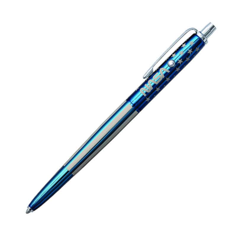 BLUE TITANIUM NITRIDE ASTRONAUT SPACE PEN WITH NASA WORM LOGO - fag7-bltn-nw